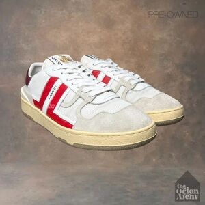 Size 10 Lanvin Clay Low Top Sneakers 'White/Red' FM-SKDK00-NASH-A20 Pre-Owned